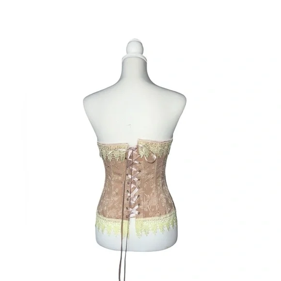Peach & Cream  Corset Lace up Gothic Bustier - Picture 2 of 9